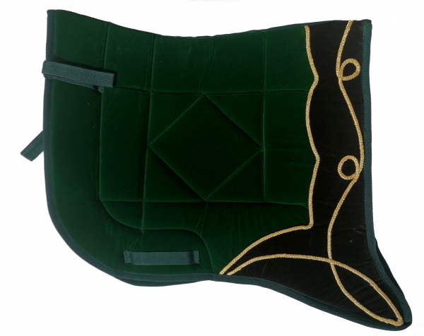 Saddlepad Barock for Showriding " Jerez"  in green/black with golden lace
